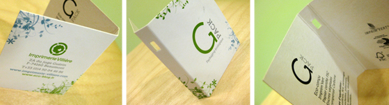 Packaging éco-conçu échantillonier parfum Gpack imprimerie Villière