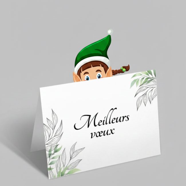 carte de vœux avec lutin